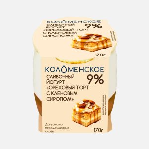 Йогурт Коломенский Ореховый торт с клен сиропом 9% ст/б 170г