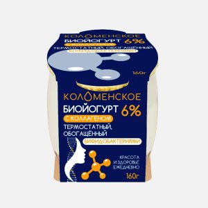Биойогурт Коломенский с коллагеном термостатный 6% ст/б 160г