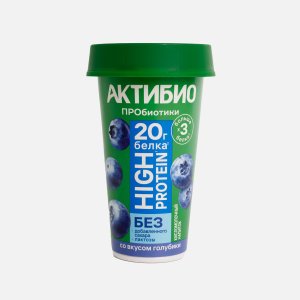 Напиток к/м АктиБио Хай Протеин Голубика обогащ б/лактозы 1.5% 190г