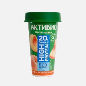 Напиток к/м АктиБио Хай Протеин Персик обогащ б/лактозы 1.5% 190г
