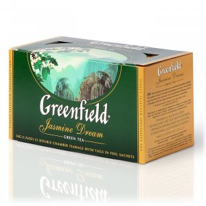 Чай Гринфилд Жасмин Дрим байховый зелёный к/к 25пак*2г