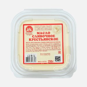 Масло Белый замок Крестьянское сладко-сливочное несоленое 72.5% пл/конт 250г