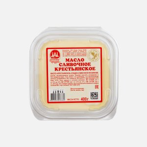 Масло Белый замок Крестьянское сладко-сливочное несоленое 72.5% пл/конт 400г