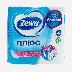 Бумага туалетная Зева плюс белая 2сл 4 рулона