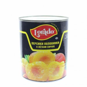 Персики Лорадо половинки в сиропе ж/б 820 гр