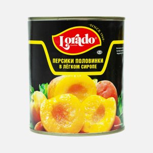 Персики Лорадо половинки в сиропе ж/б 820г