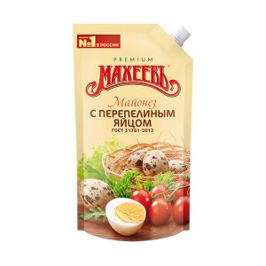 Майонез Махеев Премиум с перепелиным яйцом дой/пак 210г