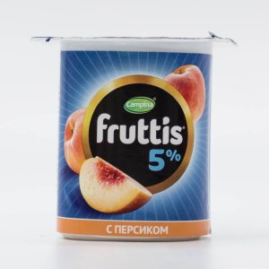 Продукт йогуртный Фруттис Сливочное Лакомство Персик/Клубн 4.5-5% пл/ст 115г