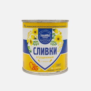 Сливки сгущ ЛюбиМо с сахаром ГОСТ 19% ж/б 360г