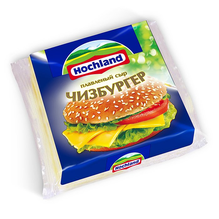 Сыр Хохланд Чизбургер нарезка пл/уп 150г