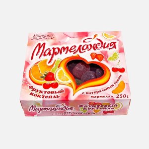 Мармелад Ударница Мармеландия Фруктовый коктейль к/к 250г