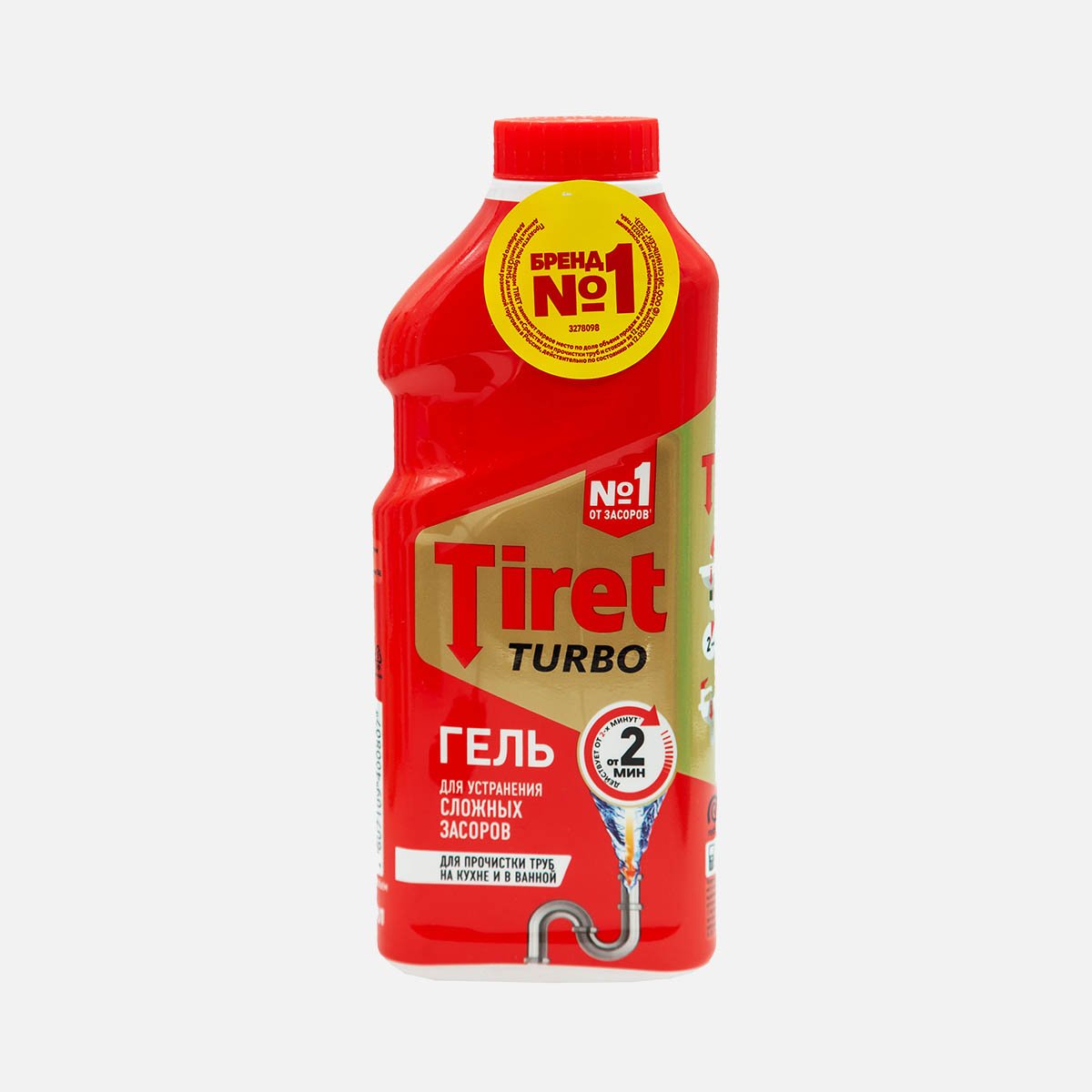 Гель Тирет Турбо д/удаления засоров пл/б 500мл Гель Тирет Турбо д/удаления засоров пл/б 500мл