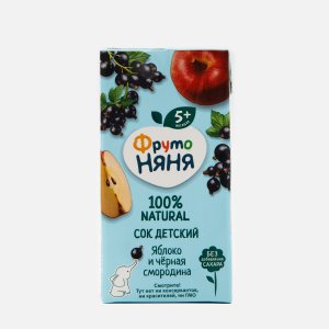 Сок Фруто-Няня Яблоко/Черная смородина освет с 5мес т/п 0,2л