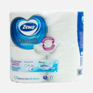Туалетная бумага Зева Делюкс 3сл Белая 4 рул