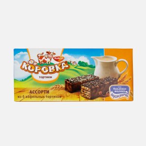 Ассорти вафельных тортиков Коровка топлёное молоко 200г
