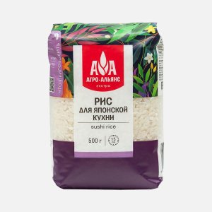 Рис Агро-Альянс Экстра для японской кухни пл/пак 500г