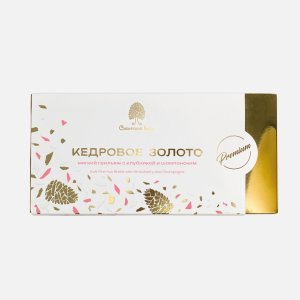 Набор конфет Сибирский кедр Кедровое золото с клубникой и шампанским 85г