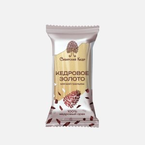 Батончик Сибирский кедр Кедровое золото 100% кедровый орех 35г