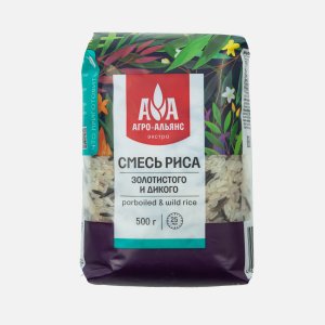 Смесь риса Агро-Альянс Экстра золотистого и дикого пл/уп 500г
