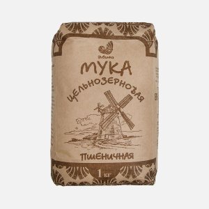 Мука Дивинка пшеничная цельнозерновая бум/пак 1кг