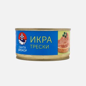 Икра трески Санта Бремор деликатесная люкс ж/б 130г
